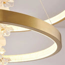 Axyaa Crystal Trumpet Flower Chandelier - Modern Minimalist Living Room Lighting