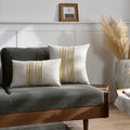Axyaa Striped Linen Cushion Cover Set, Multicolor Patchwork for Sofa, Couch, Bed