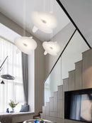Axyaa Modern Silk Fabric LED Pendant Chandelier for Living Room, Restaurant - Handmade Lighting