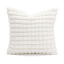 Axyaa White Plaid Plush Cushion Cover - Super Soft, Nordic Style, 45*45cm Home Decor Pillow Cover