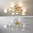 Axyaa Amber Glass LED Ceiling Chandelier: Modern Home Lighting Fixtures