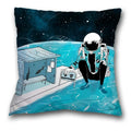 Axyaa Teal Blue Astronaut Pillowcase - Sea World Theme Sofa Cover