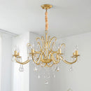 Axyaa Gold Chandelier: Elegant Wrought Iron Crystal Pendant for Living Room, Bedroom, Dining Room