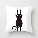 Skull Cat Black Pillowcase 45x45cm Home Decor for Sofa & Car - Axyaa