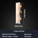 Axyaa Gold Black Marble Wall Lamp LED Sconce for Villa Living Room Bedroom Hallway