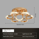 Axyaa Modern Crystal Chandelier Fan with Remote Control and LED - Dimmable Luxury Ceiling Fixture