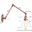 Axyaa Vintage Loft LED Wall Light Fixture Indoor Industrial Glass Lamp