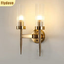 Axyaa Nordic Glass LED Wall Light: Artistic Hall Hotel Bedside Decor Fixture