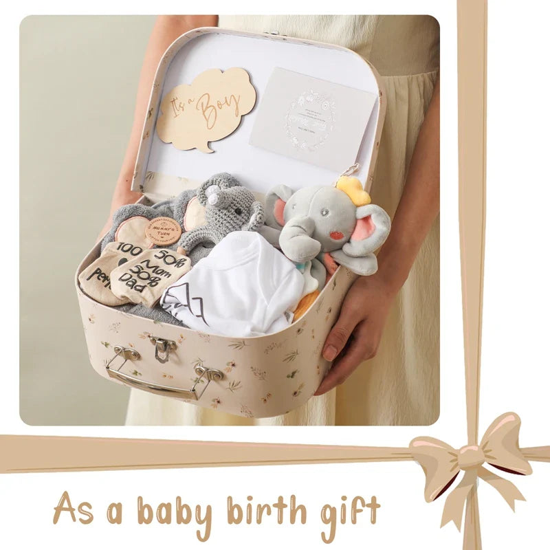 Axya Newborn Milestone Set: Towel, Rattle, Props, Gift