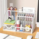 Axyaa Metal Pen Holder Pencil File Storage Rack 7 Grid Office Desk Organizer