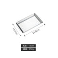 Axyaa Stainless Steel Rectangular Food Storage Tray for Sushi BBQ Baking Pan