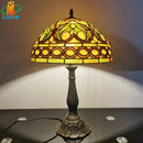 Axyaa Tiffany Style Stained Glass Table Lamp - 12 Inch Alloy Base Lighting