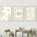 Axyaa Daisy Custom Name Poster Nursery Wall Art Kids Room Decor