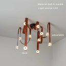 Axyaa Marble Designer Belt Pendant Lights: Dimmable Luxury Chandelier for Indoor Decor