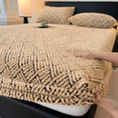 Luxurious Axyaa Fleece Jacquard Geometric Bed Sheet for Single/Double Mattress