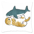 Axyaa Cat Shark Pillow Case: Kawaii Sofa Cushion Cover 45x45cm