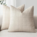 Axyaa Checked Cushion Cover White Grey Blue Green Ivory Autumn Decor Home Sofa