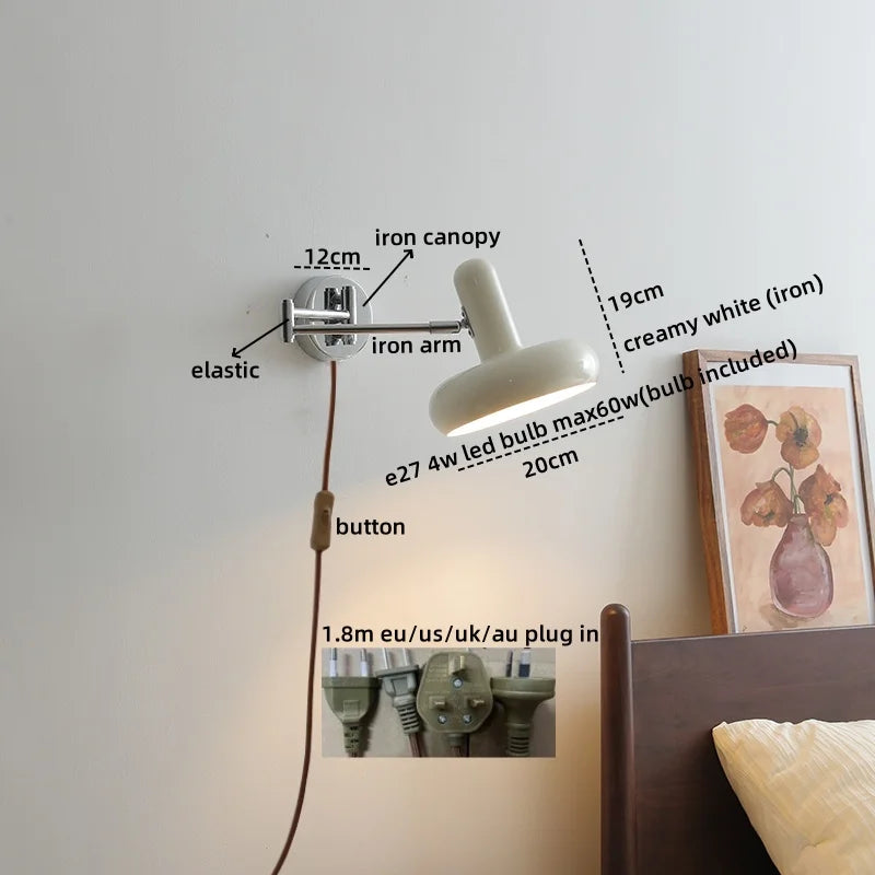 Axyaa Swing Arm LED Wall Sconce Modern Stair Light Pull Chain Switch