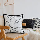 Axyaa Black Jacquard Sofa Cushion Cover: French Romantic Throw Pillow for Living Room