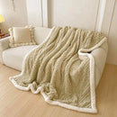 Axyaa Winter Sherpa Blanket: Double Layer Plush Fleece Quilt for Warmth & Comfort