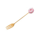 Axyaa Stainless Steel Donut Dessert Spoon and Fork Set