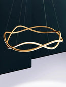 Axyaa Line Art LED Chandelier Modern Designer 3D Curved Pendant Lamp for Home Decor
