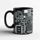 Circuit Board Design 11oz Ceramic Mug - Heat Resistant & Microwave Safe by Axyaa