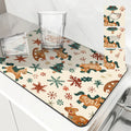 Axyaa Christmas Tree Coffee Cup Drying Mat - Absorbent Non-slip Diatoms Kitchen Mat