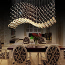 Axyaa Nordic Crystal LED Rectangle Chandelier for Modern Home, Office, and Hotel Lighting