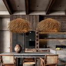 Axyaa Rattan Hat Lamp: Creative Art Lighting for Living Room and Restaurant