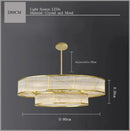 Axyaa Golden Crystal LED Chandelier Luxe Round Pendant Light for Home