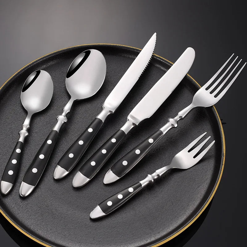 Axyaa Stainless Steel Dining Cutlery Set with Wooden Handles