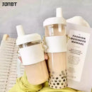 Axyaa Large Capacity Straw Cup Set with Leather Case