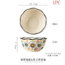Axyaa Retro Double Ear Ceramic Bowls Set for Household Dining