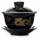 Axyaa Large White Porcelain Gaiwan Tea Set with Zisha Teacup