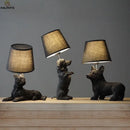 Axya Resin Dogs Table Lamp for Home Decor Lighting