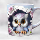 Axyaa 3D Owl Mug 11oz | Cute Bird Lover Gift Cup | Creative Home Juice Coffee Mug