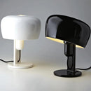 Axyaa White Iron Table Lamp: Postmodern Minimalist Nordic Design with Shiny Black E27 LED Bulb