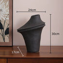 Axyaa Black White Color Block Ceramic Vase Gold Plant Pot Room Decor Aesthetic
