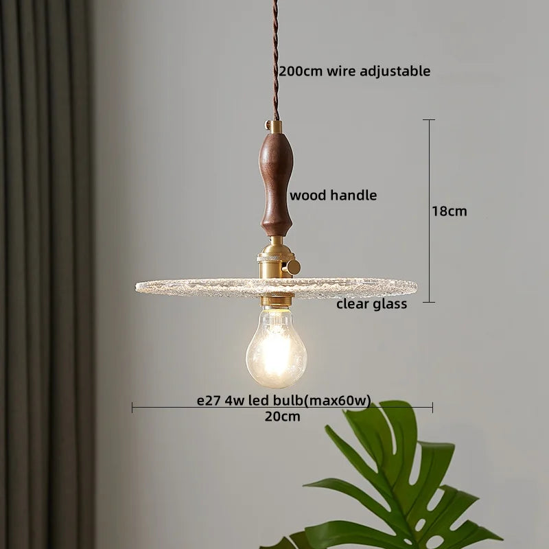 Axyaa Copper Glass LED Pendant Light - Nordic Style for Bedroom, Kitchen, Bar, Stairway