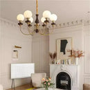 Axyaa Glass Ball Metal Arm Chandelier for Elegant Spaces