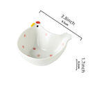 Axyaa Chicken Shaped Ceramic Seasoning Plates - Set of 4