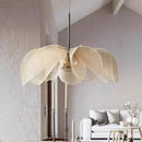 Axyaa Flower LED Chandelier: French Fabric Modern Ceiling Pendant Light
