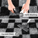 Axyaa Tie-Dye Checkerboard Area Rug for Retro Home Decor