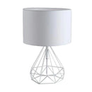 Axyaa Geometric Diamond Design Desk Lamp Black White Gold Retro Cloth Shade Table Lamps