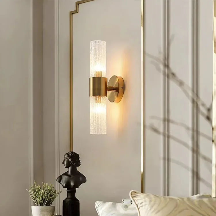 Axyaa Crystal Wall Lamp with LED Bulbs for Modern Luxury Indoor Lighting