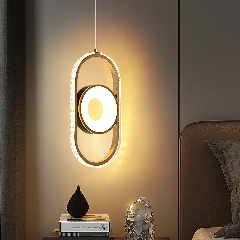 Axyaa Modern Crystal Pendant Chandelier for Home Decor Lighting