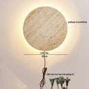 Axyaa Yellow Travertine Stone LED Wall Sconce White Glass Bathroom Light
