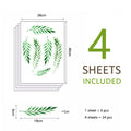 Axyaa Boho Leaves Watercolor Wall Decals - Peel and Stick Botanical Plant Decals