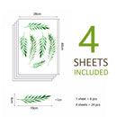 Axyaa Boho Leaves Watercolor Wall Decals - Peel and Stick Botanical Plant Decals